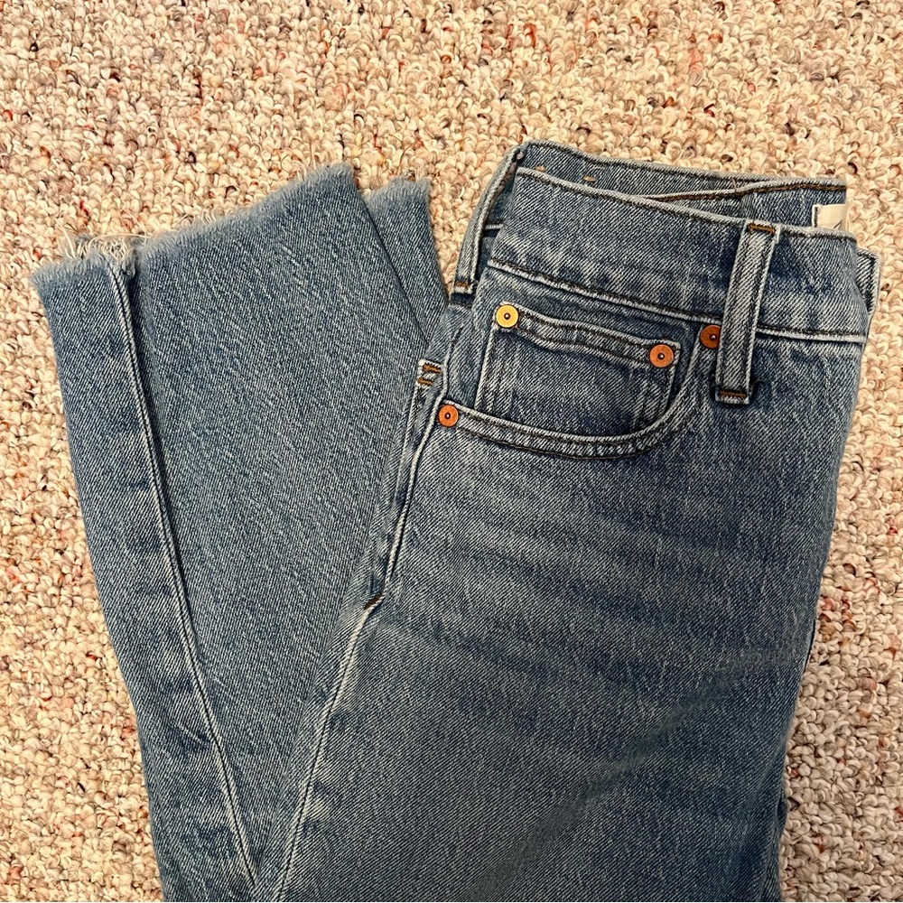 Madewell Perfect Vintage light wash, raw hem jeans